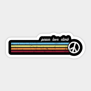 Retro Stripes Peace Love Climb Sticker